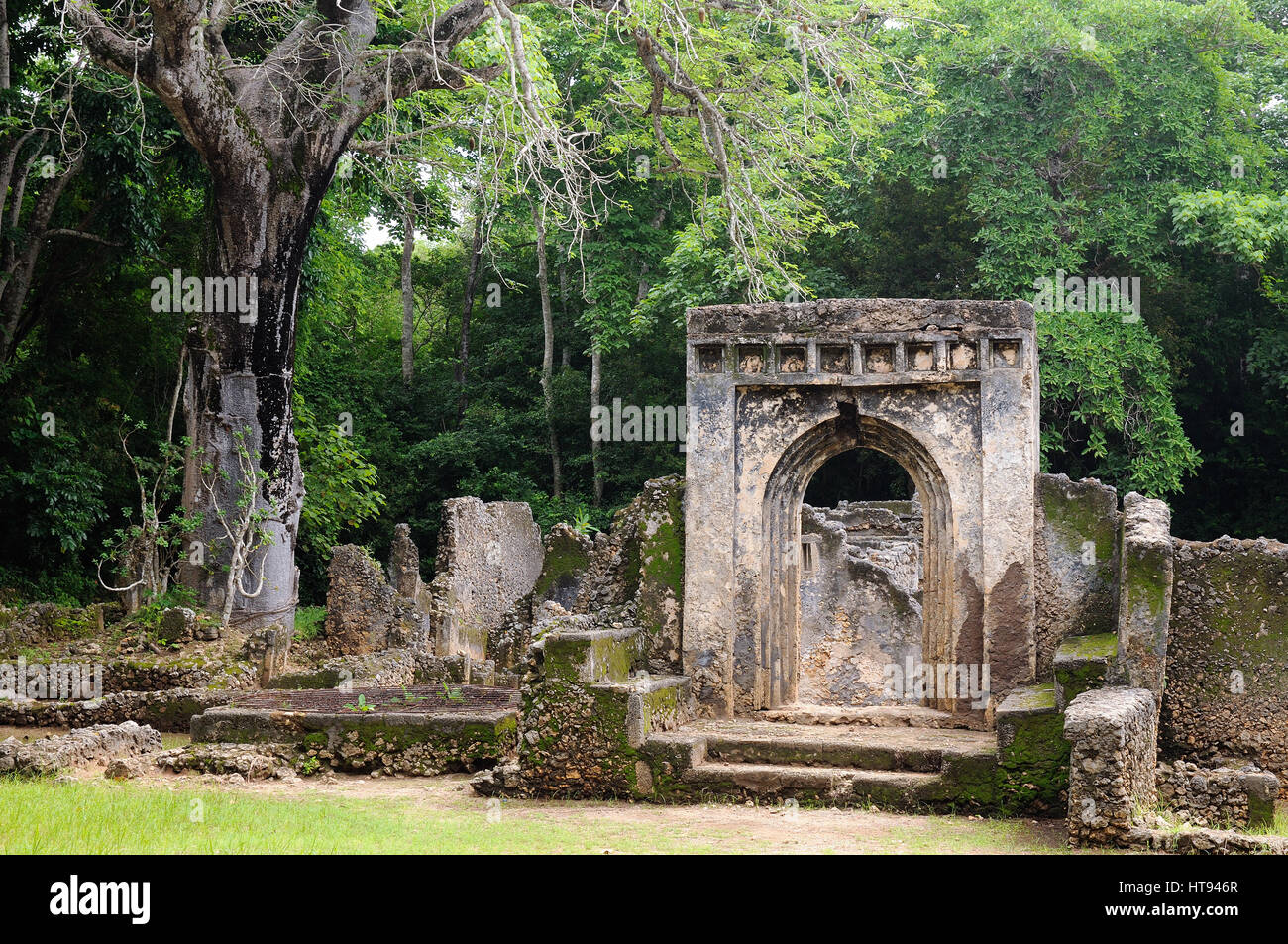 Kenya, Gede ruines sont les vestiges d'un village Swahili situé dans Gedi, un village près de la ville côtière de Malindi Banque D'Images