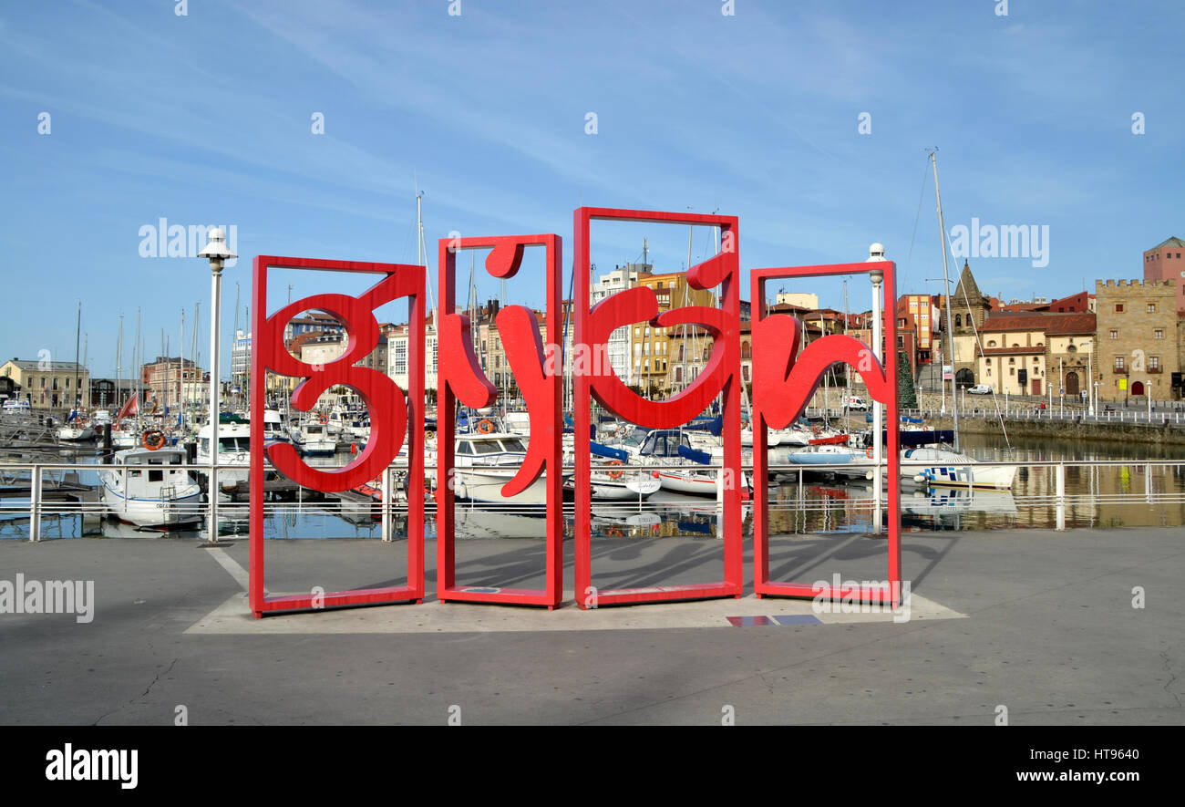 Letronas appelé Monument de Gijon, Espagne Banque D'Images