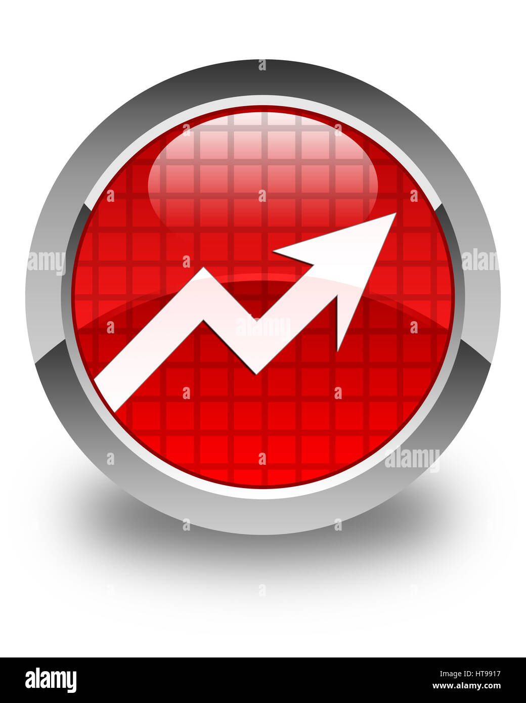 Business graph isolé sur l'icône bouton rond rouge brillant abstract illustration Banque D'Images