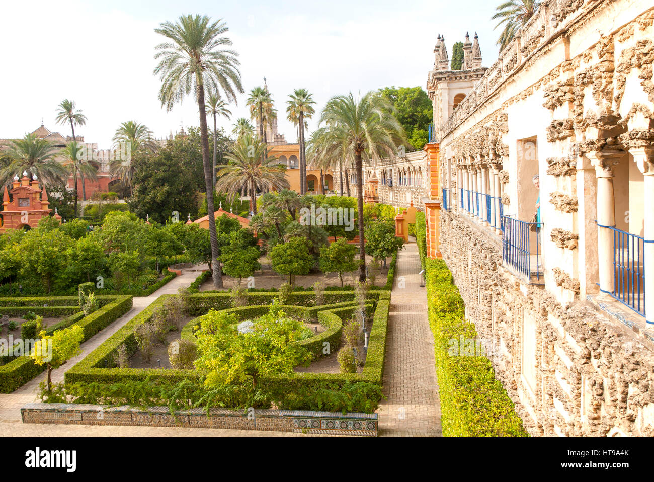 Jardins du Palais de l'Alcazar, Séville, Espagne Banque D'Images