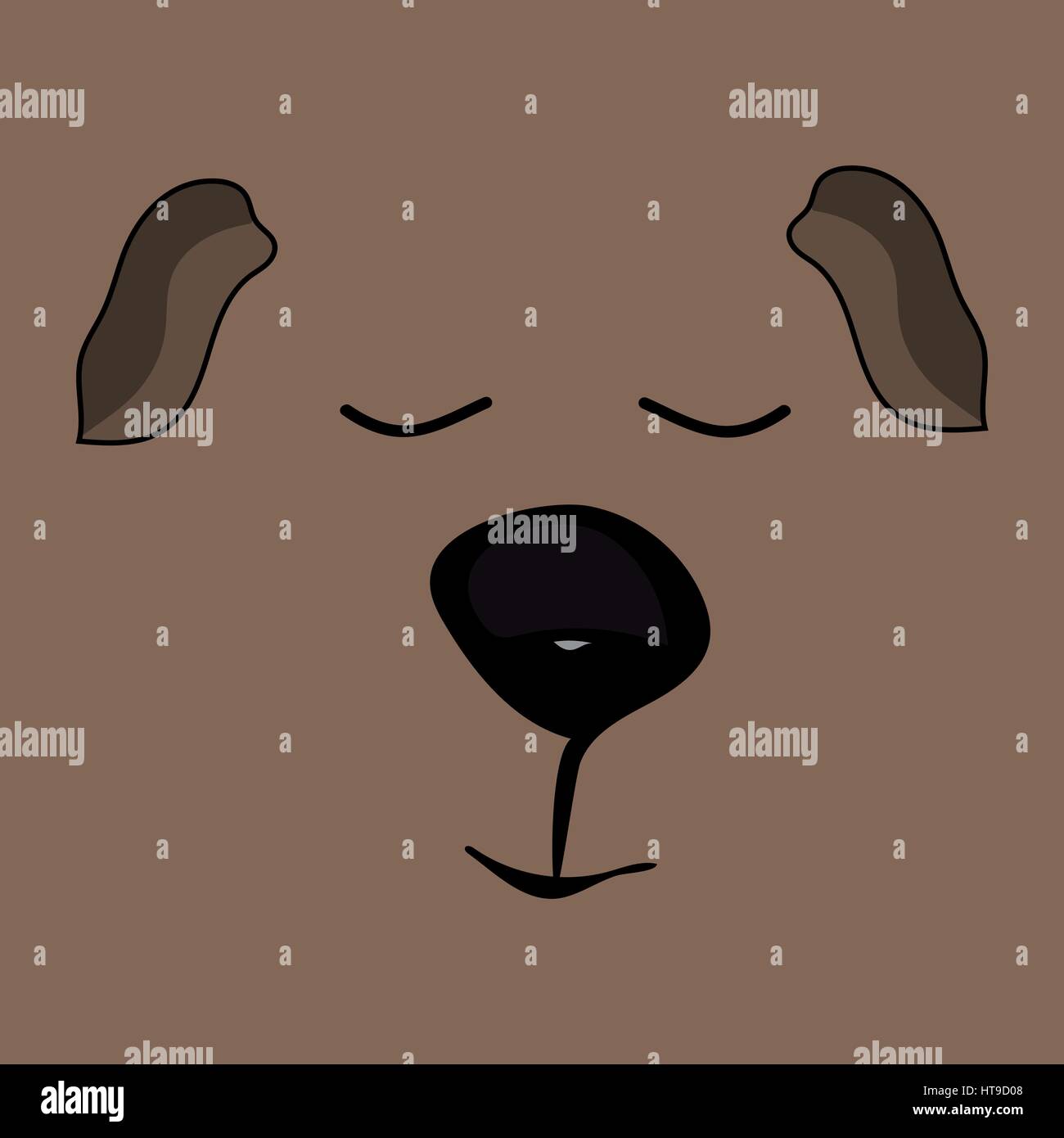 Cochon d'animaux tête funny cute sommeil Illustration de Vecteur
