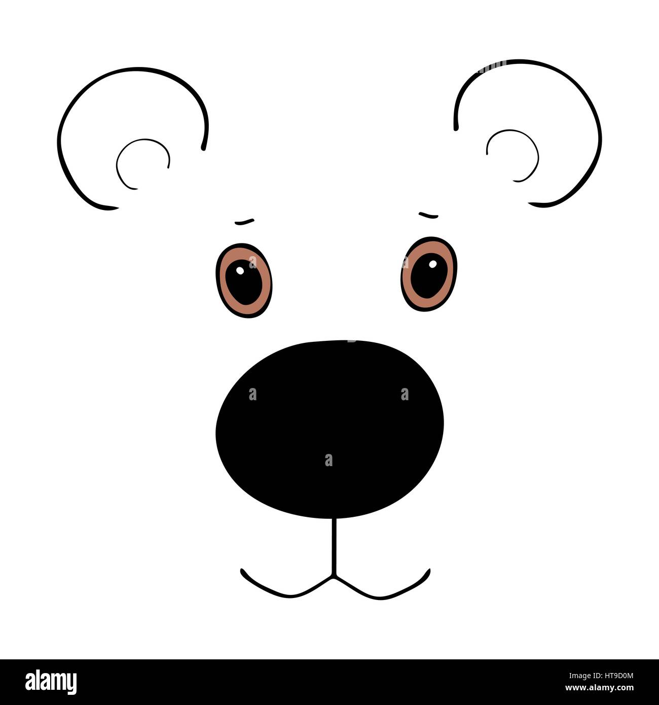 Funny cartoon Cute Bear Head Illustration de Vecteur