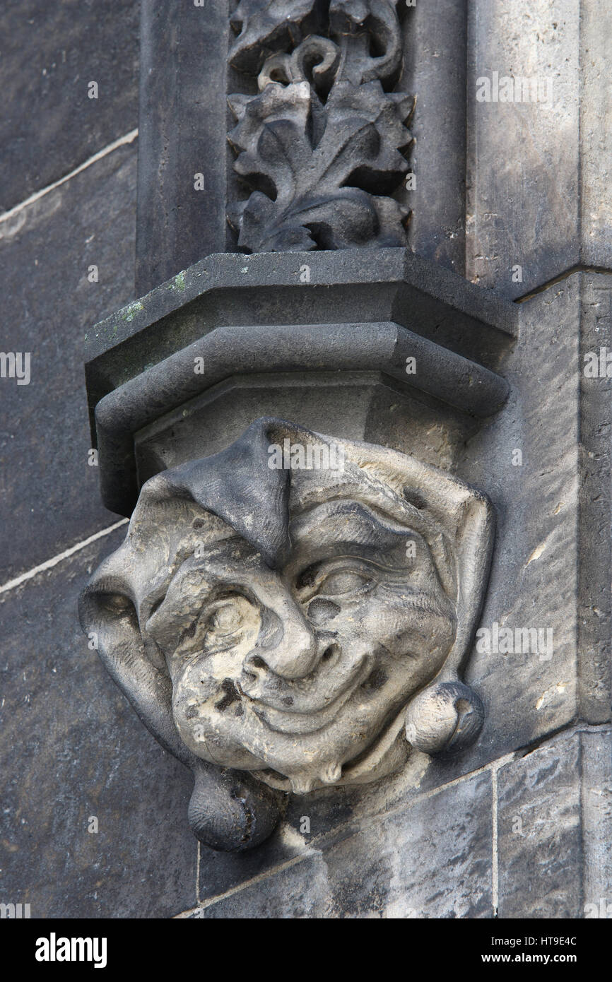 Chef de jester - décor architectural gothique - détail Banque D'Images