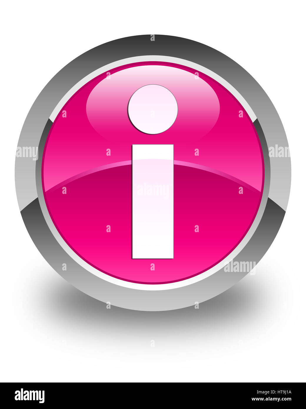 L'icône Infos isolé sur bouton rond rose brillant abstract illustration Banque D'Images