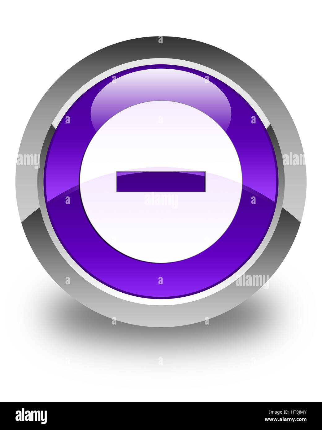 Icône Annuler isolé sur bouton rond violet brillant abstract illustration Banque D'Images