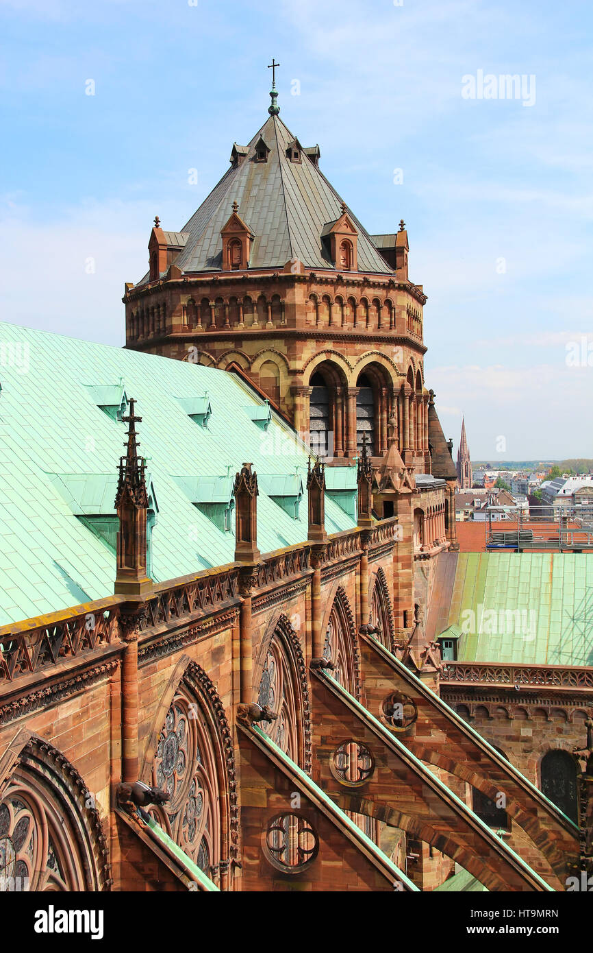 Cathédrale de Notre Dame de Strasbourg, Alsace, France Banque D'Images