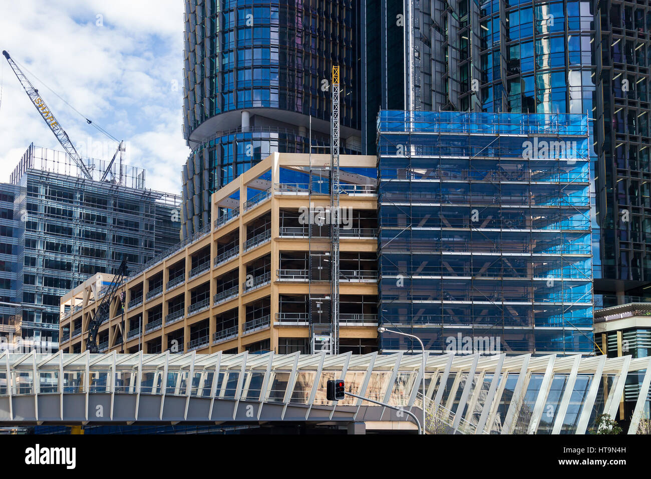 Barangaroo connu sous le pont pour piétons à pied de Wynyard est un 180 mètres de long tunnel et liaison piétonne, Barangaroo, Sydney, Australie. Banque D'Images