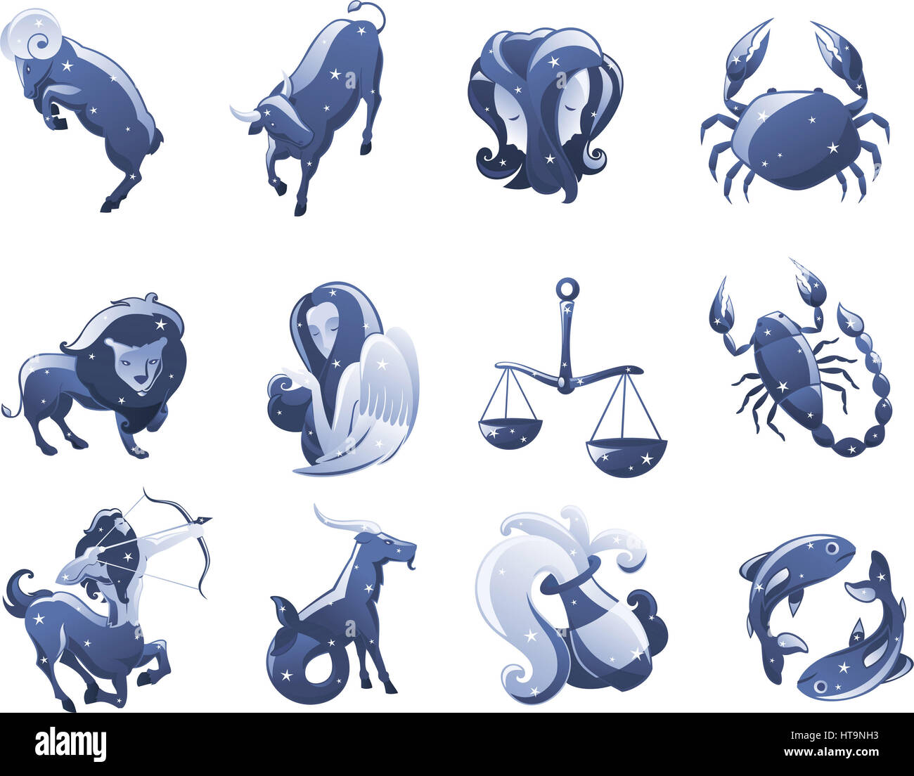 Icône illustrations zodiac Banque D'Images
