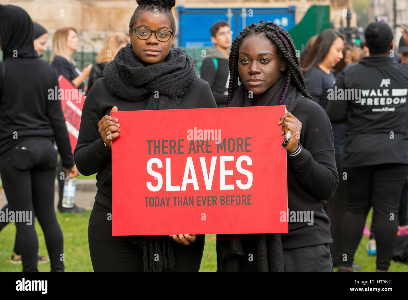 La campagne A21 meeting de protestation dans le centre de Londres, un événement de sensibilisation et programmes de financement, pour la lutte contre la traite et l'esclavage. Banque D'Images