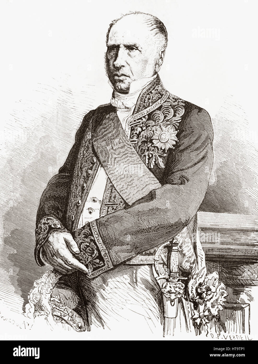 André Marie Jean Jacques Dupin, 1783 -1865, aka Dupin l'Aîné. L'avocat français, président de la chambre des députés et de l'Assemblée législative. D Album-Evenement, premier du journal L'Evenement, publié 1865. Banque D'Images