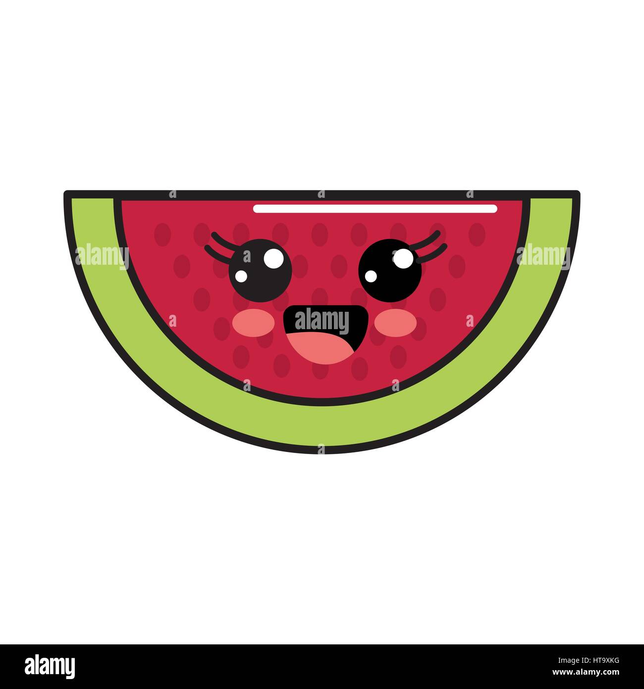 L Icone De Couleur Kawaii Pasteque Heureux Image Vectorielle Stock Alamy