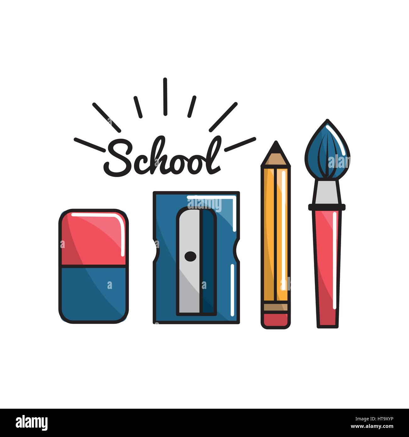 L'icône Outils école couleur Image Vectorielle Stock - Alamy
