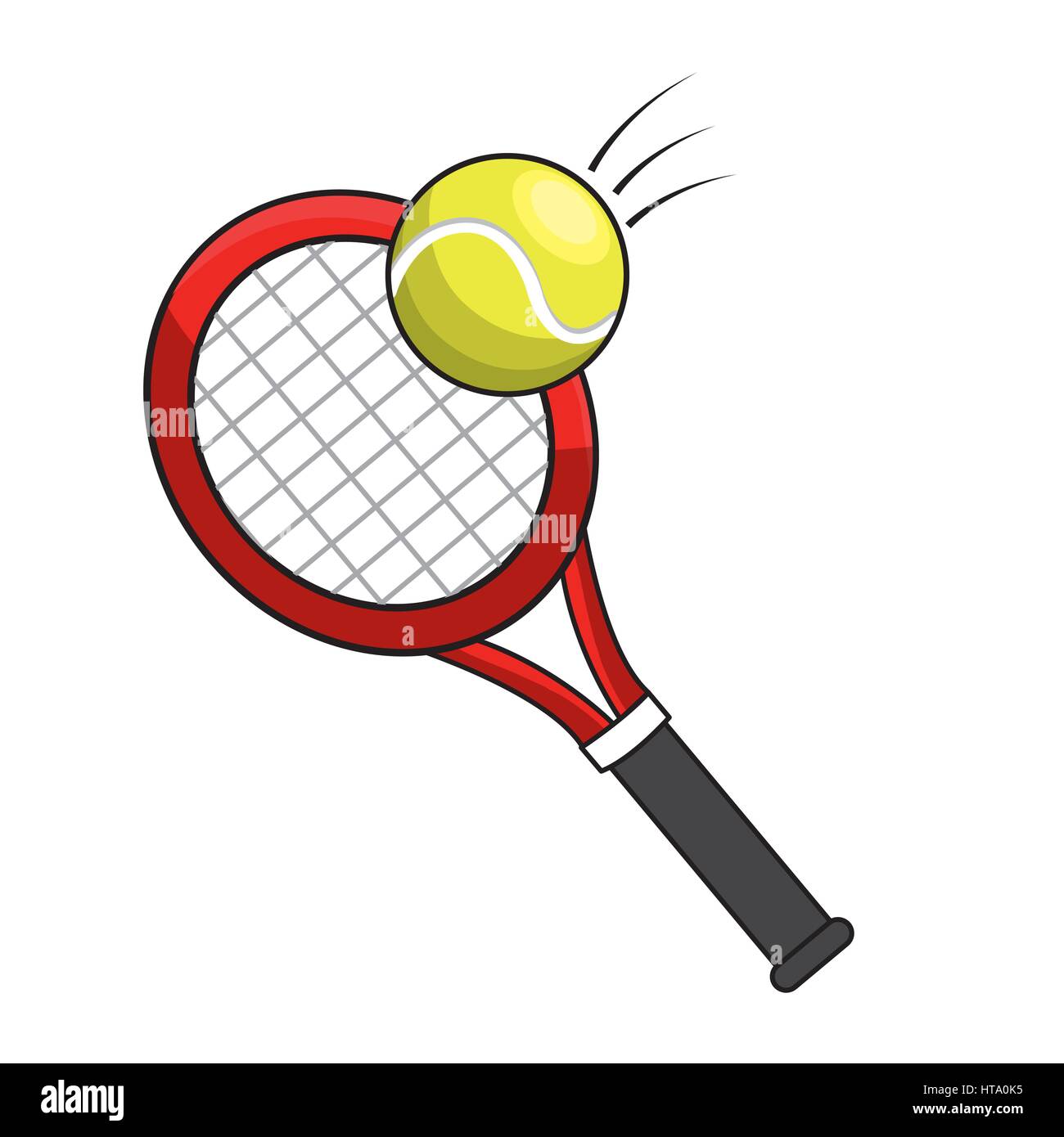 Raquette et balle de tennis de couleur icon Image Vectorielle Stock - Alamy