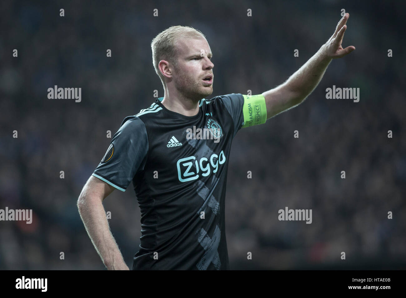 Danemark, Copenhague, le 9 mars 2017. Davy Klaassen d'Ajax Amsterdam vu au cours de la Ligue Europa ronde de 16 match entre FC Copenhague et l'Ajax d'Amsterdam à Telia Parken. Banque D'Images