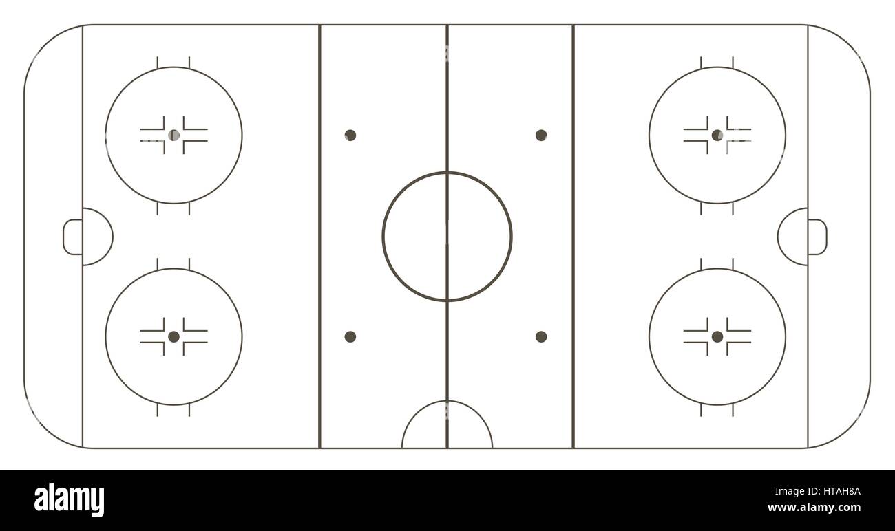 Patinoire de hockey sur glace Illustration de Vecteur