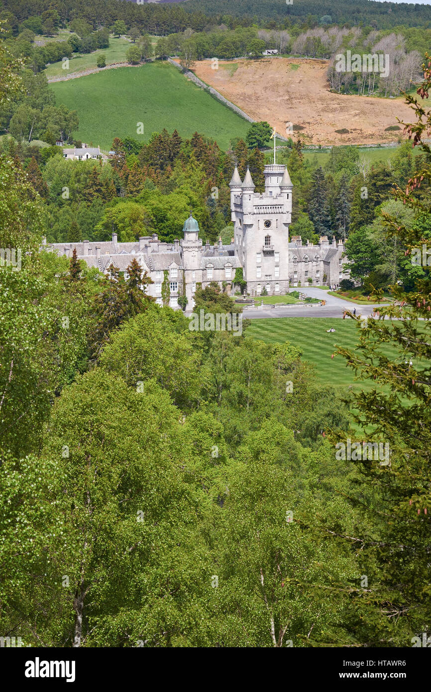 Le château de Balmoral Estate, Aberdeenshire, North East Highlands écossais. Banque D'Images