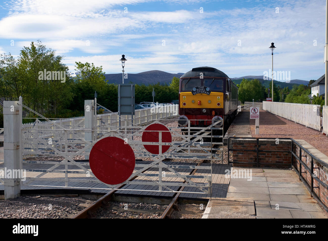 Le Royal Scotsman à la gare d'Aviemore dans les Highlands écossais. UK. Banque D'Images