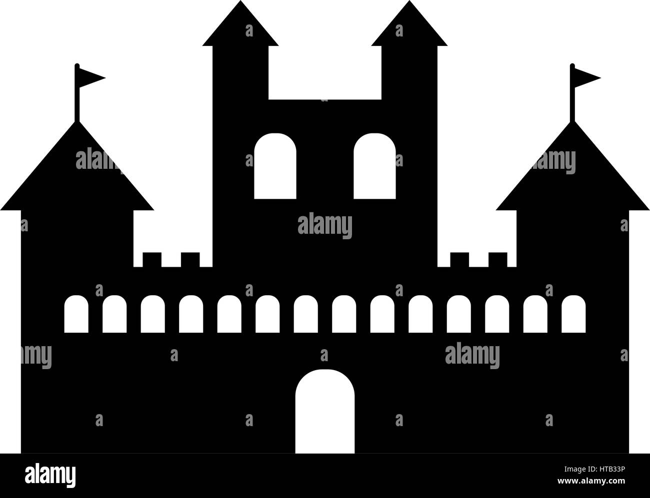 Icône château représentés sur un fond blanc dans le Vector Illustration de Vecteur