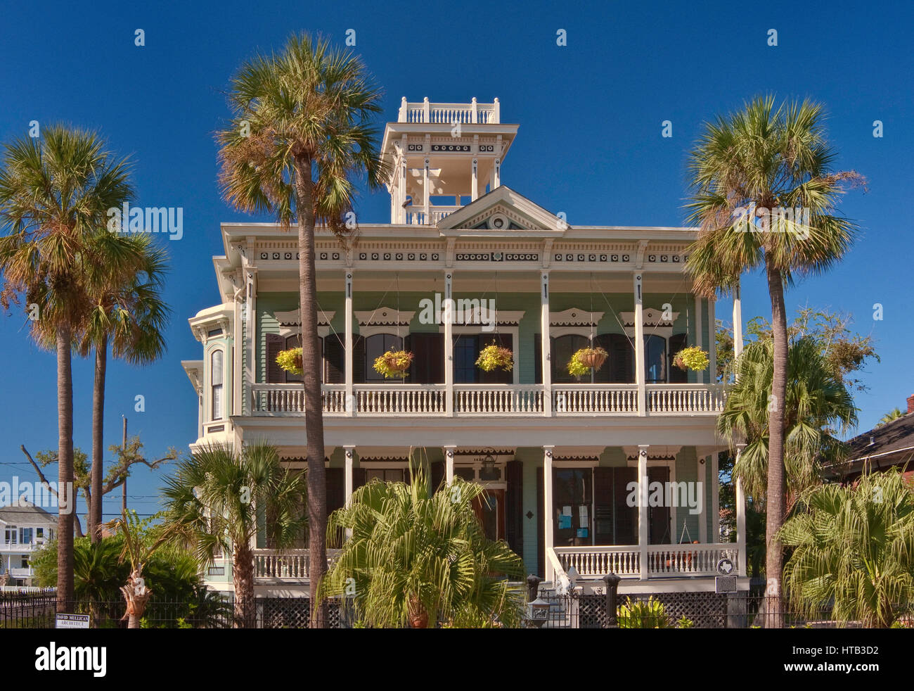 Jules Ruhl House, design à l'Italienne, construit en 1875, sur l'Avenue de Sealy est au quartier historique, Galveston, Texas, États-Unis Banque D'Images