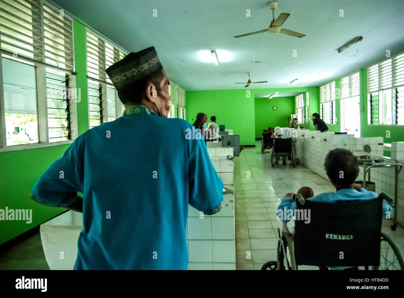 Salle de traitement dans la léproserie, Sitanala Tangerang, Banten, Indonésie. Banque D'Images