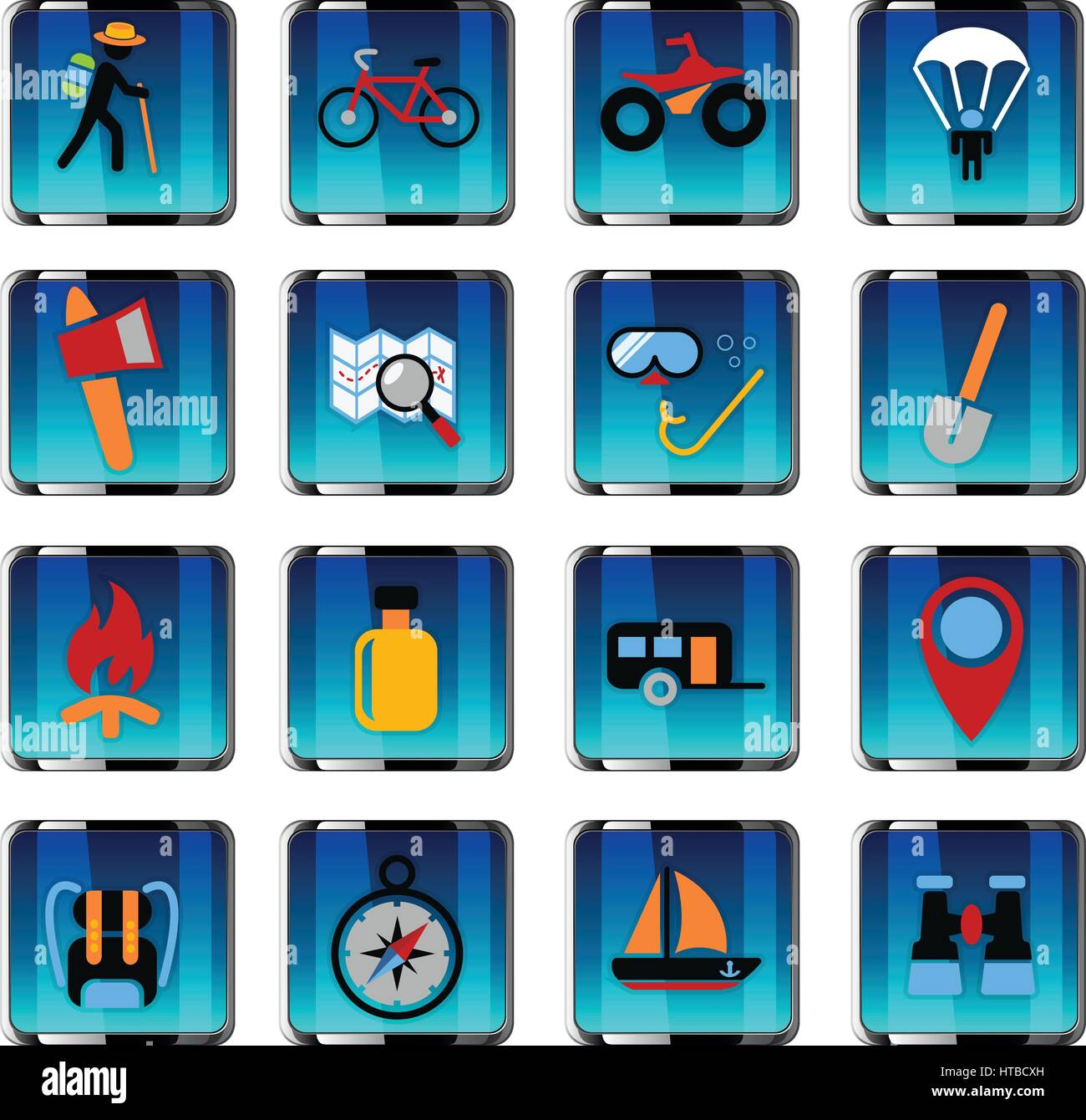 Les loisirs actifs web icons pour la conception d'interface utilisateur Illustration de Vecteur