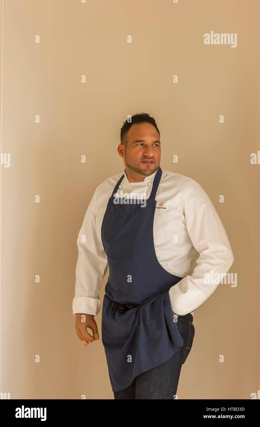 Le célèbre chef Michael Caines dans son nouveau Lympstone contemporain Manor Country House hotel près de Exmouth, Devon, UK Banque D'Images