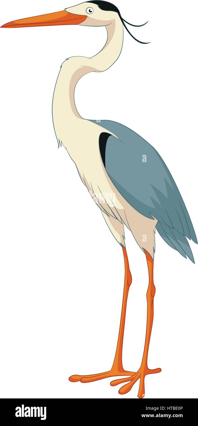 Cartoon smiling Heron Illustration de Vecteur