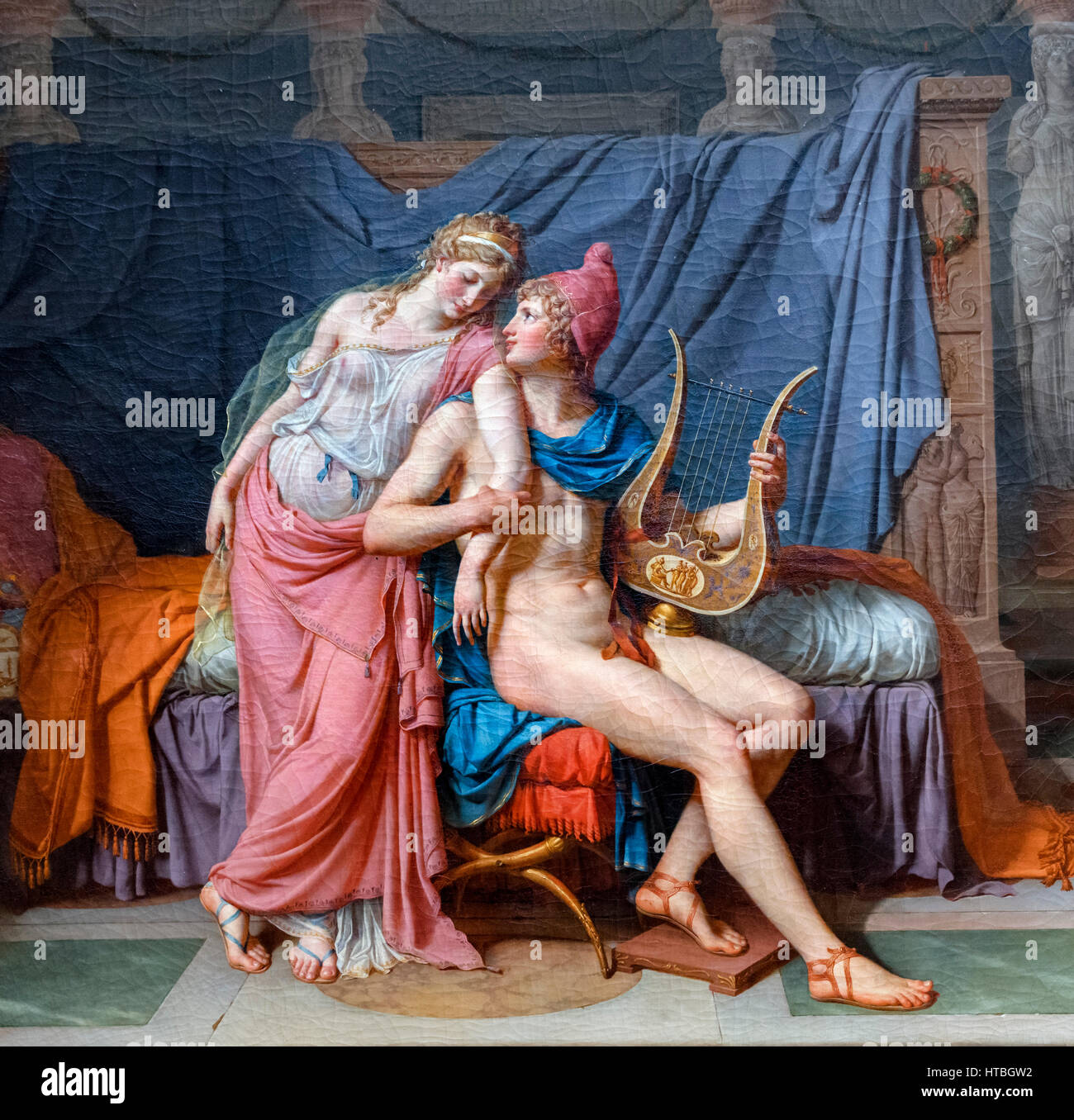 Les Amours de Paris et d'Hélène (Les amours d'Hélène et Paris) par Jacques-Louis David, huile sur toile, 1788. Détail d'une peinture, plus HTBGW3. Banque D'Images