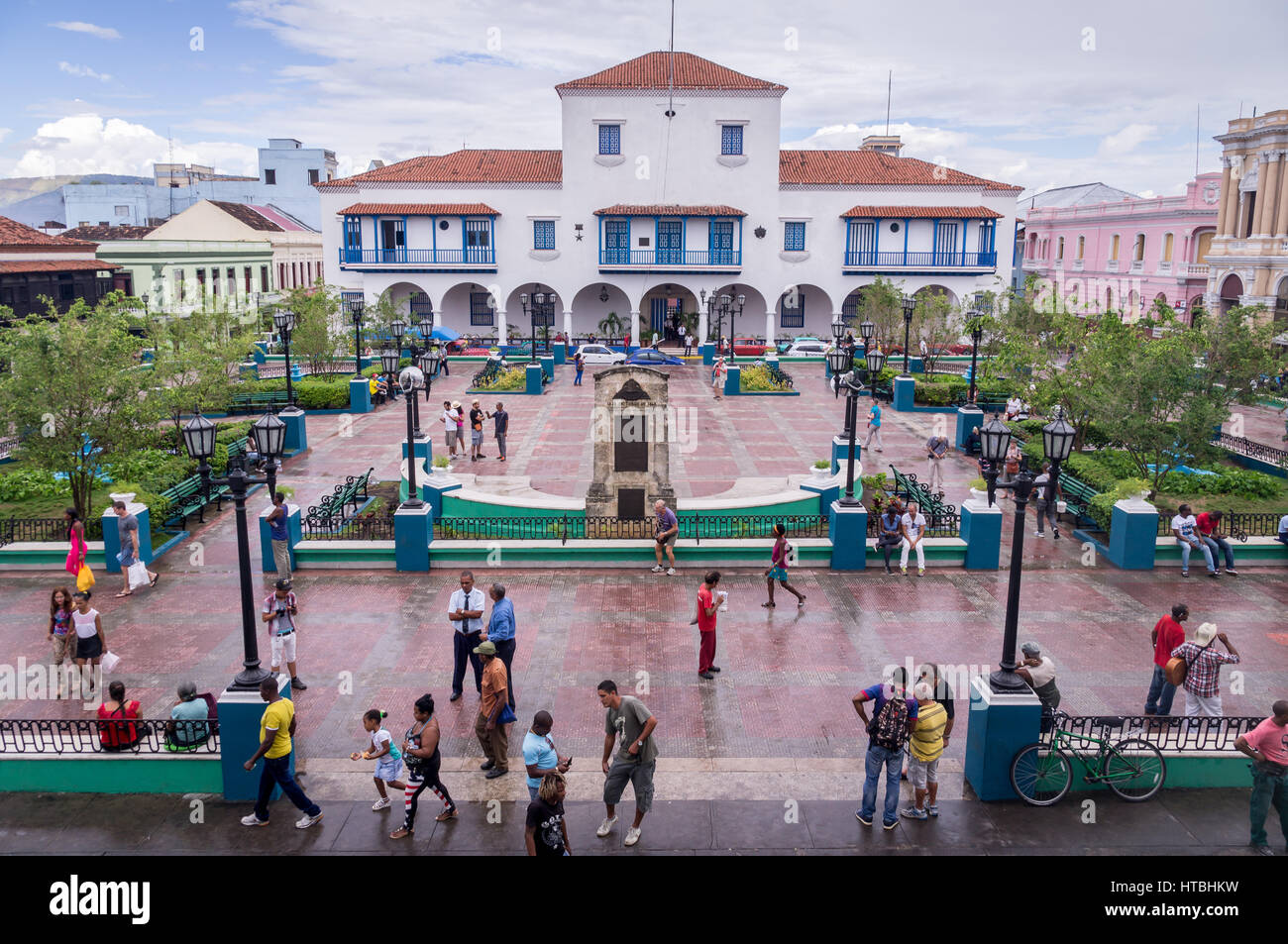 Santiago de Cuba, Cuba le 4 janvier 2016 : vue sur la place principale Banque D'Images