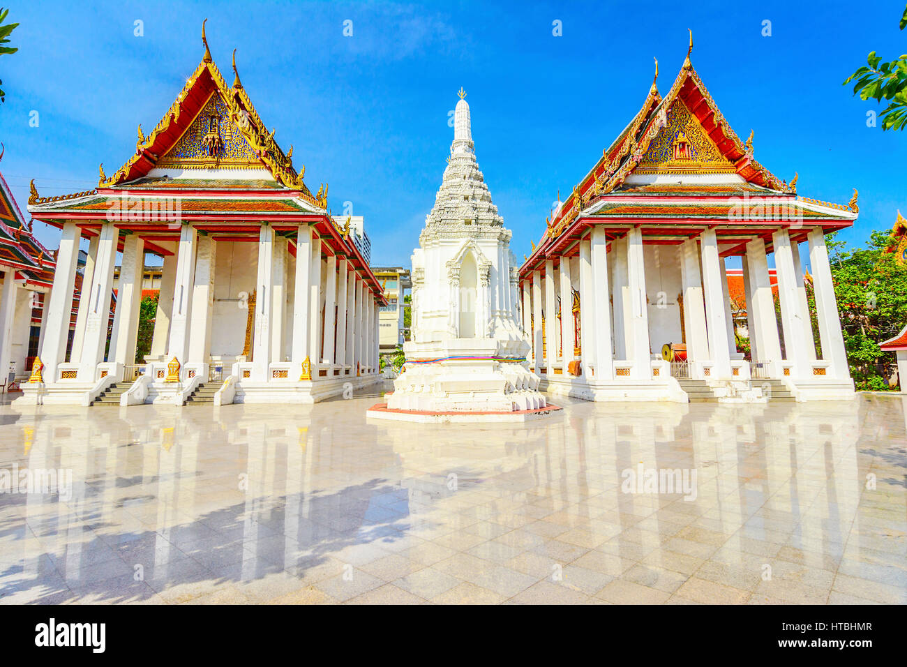 White temple thaïlandais, Bangkok, Thaïlande Banque D'Images