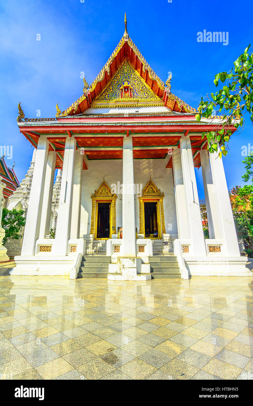 White temple thaïlandais, Bangkok, Thaïlande Banque D'Images