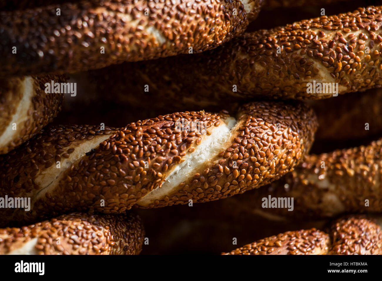 Simit (pain turc), Bursa, Turquie Banque D'Images Simit (pain turc), Bursa, Turquie Banque D'Images