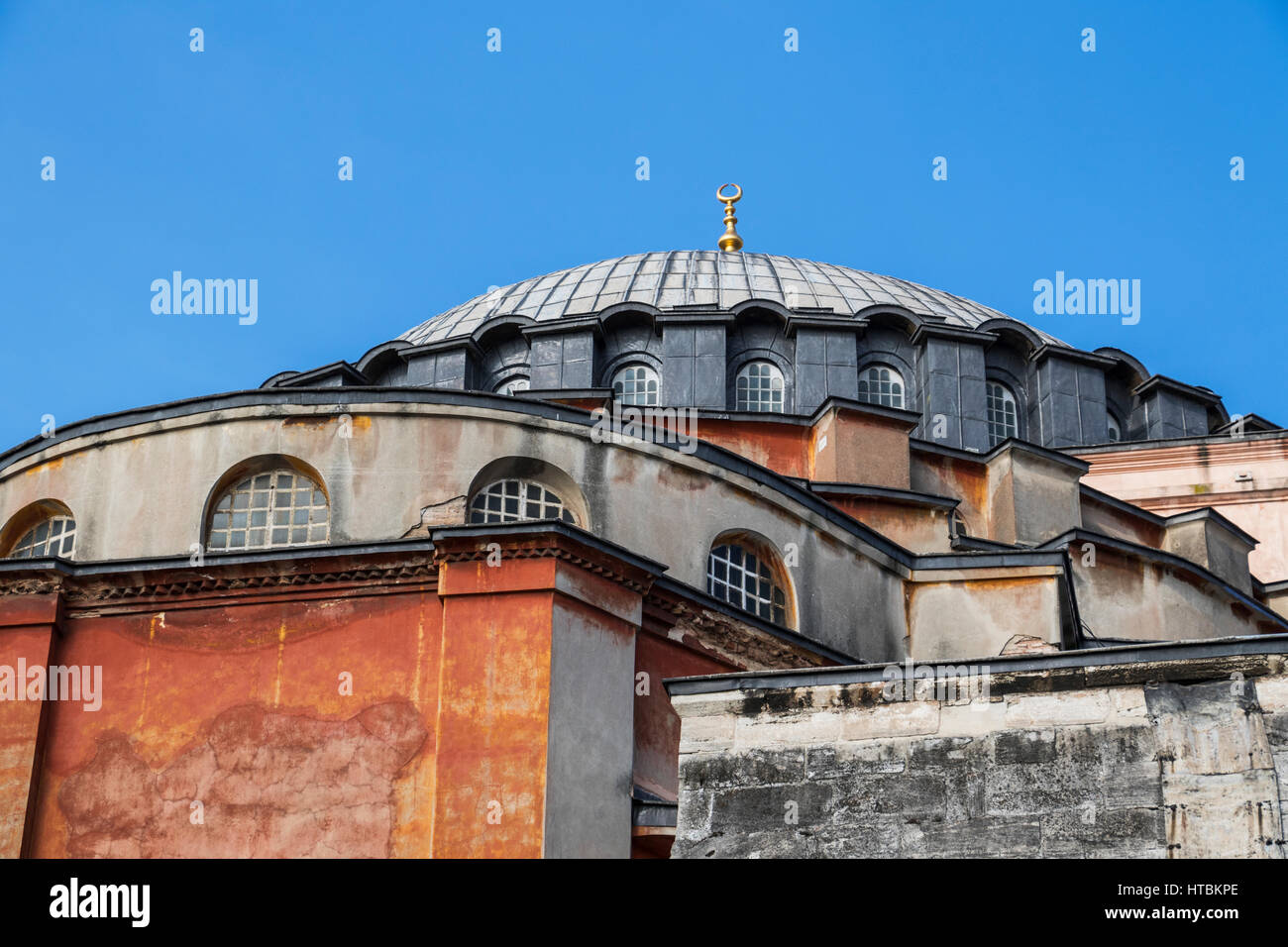 Coupole principale de la basilique Sainte-Sophie, Istanbul, Turquie Banque D'Images Coupole principale de la basilique Sainte-Sophie, Istanbul, Turquie Banque D'Images