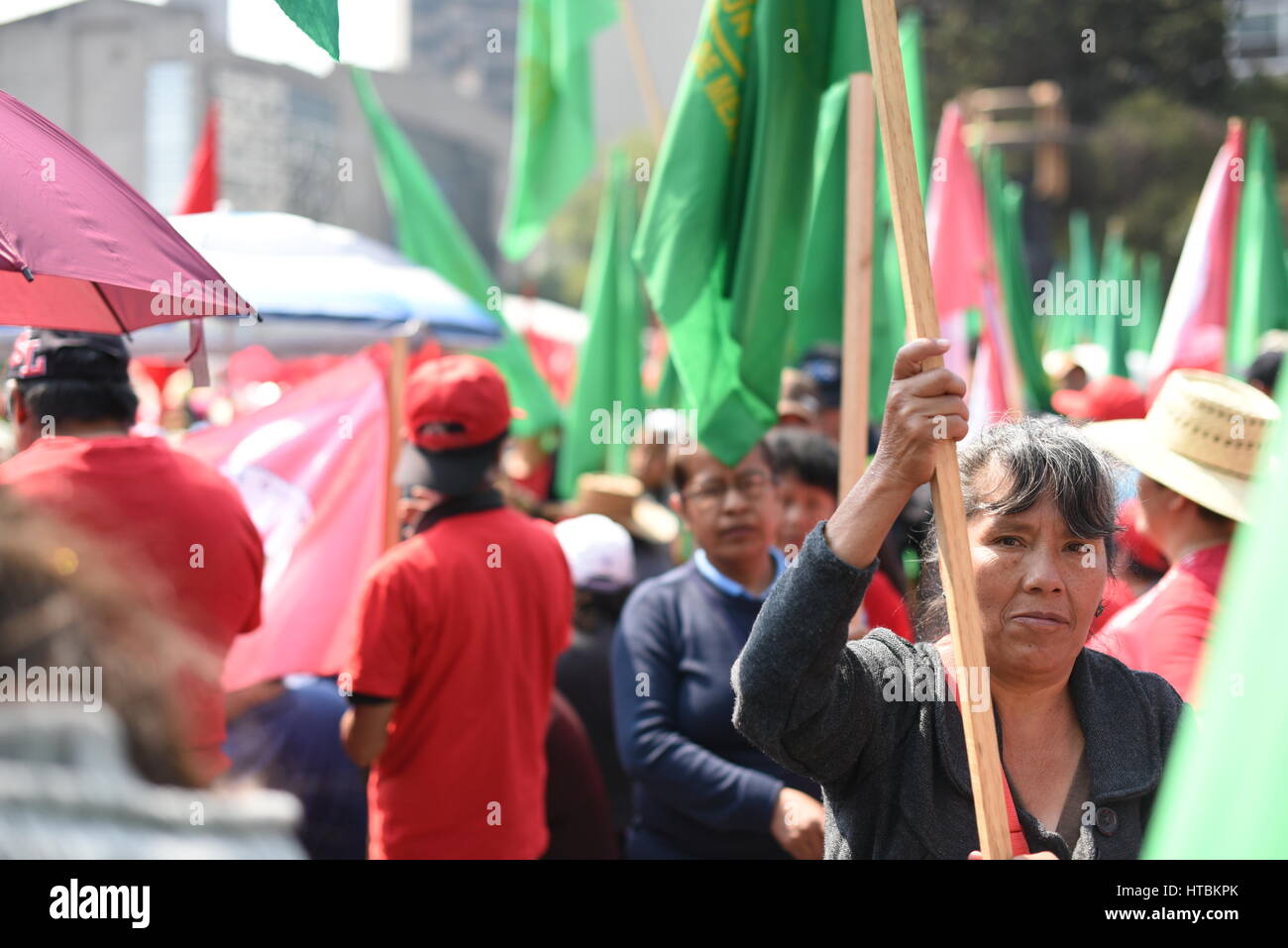 Manifestación de grupos campesinos, Día Internacional de la Mujer, Ciudad de México, Mexique, 8 de marzo, 2017 Banque D'Images
