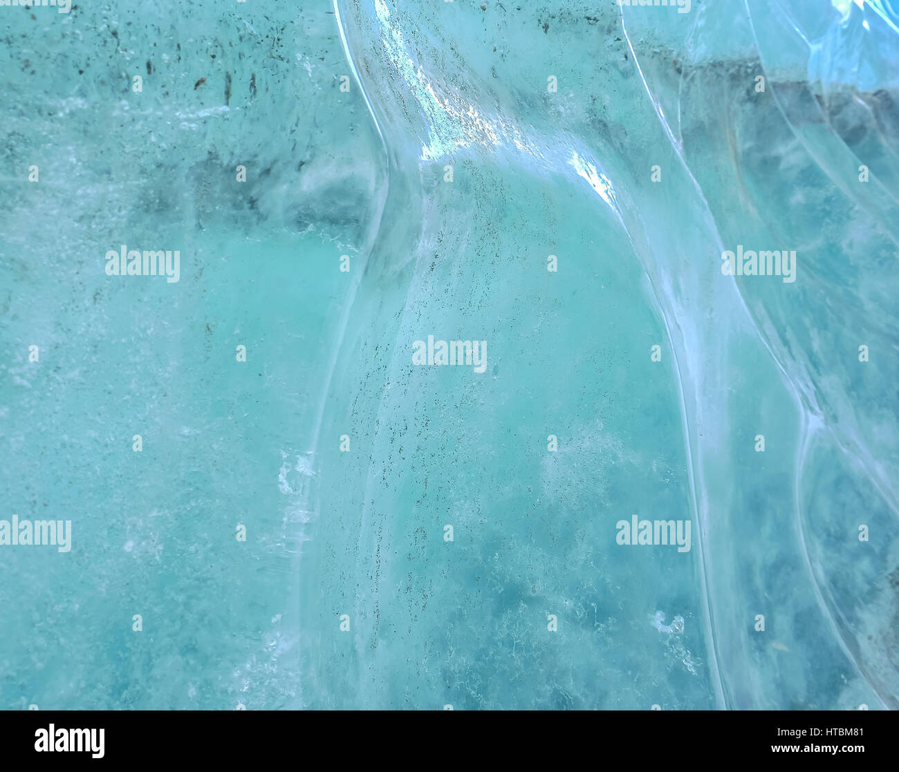 Turquoise glacier ice wall texture close up, l'Islande Banque D'Images