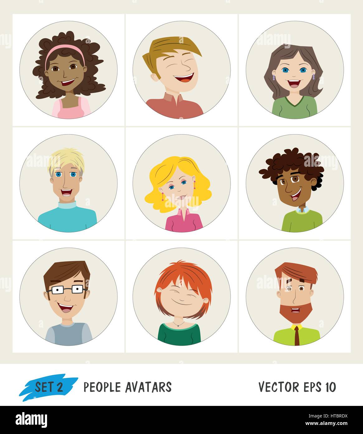 Ensemble de personnes icônes avatar Illustration de Vecteur