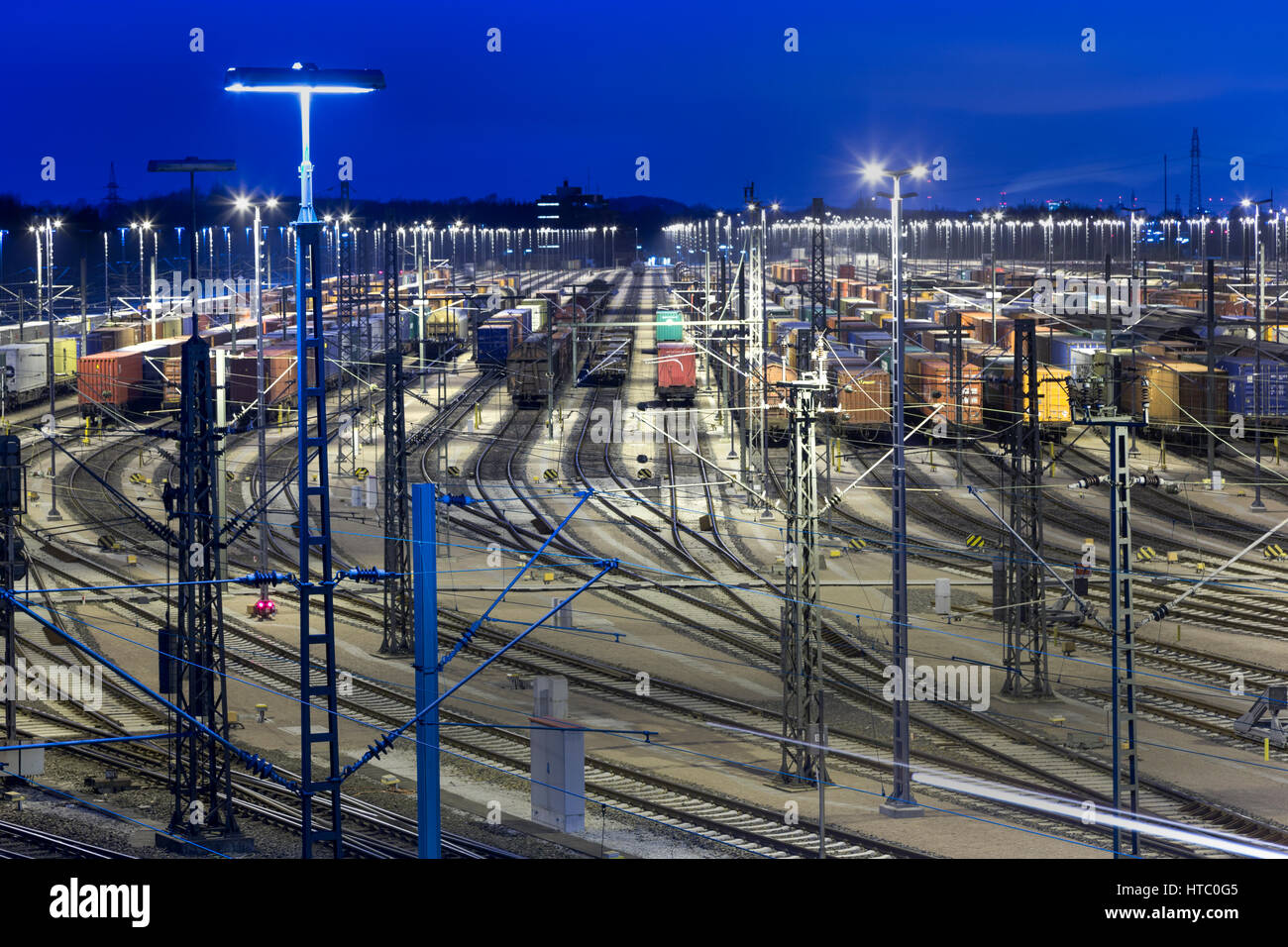 Wagons stationnés à la gare Maschen, Basse-Saxe, Allemagne, Europe Banque D'Images