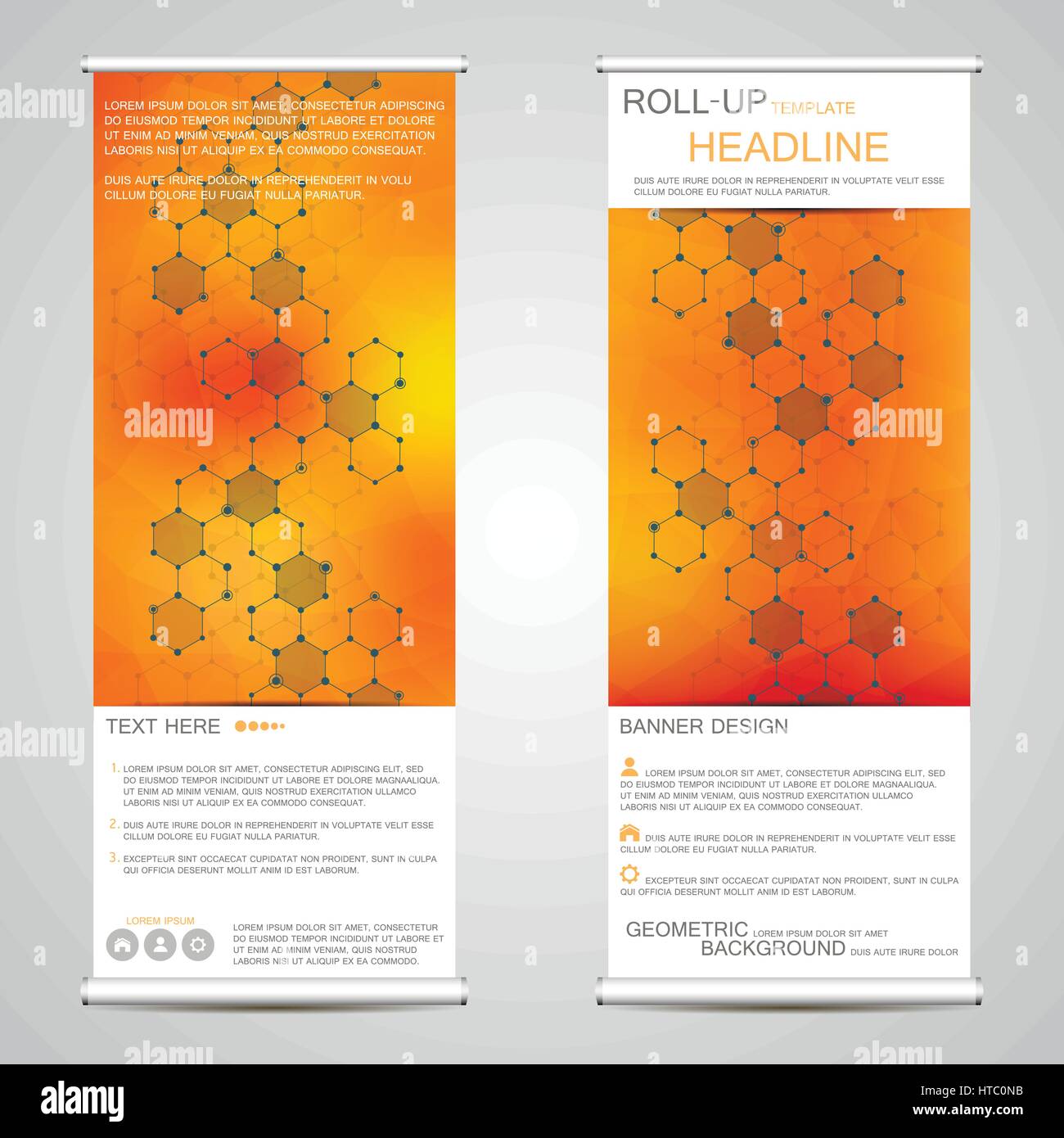 Roll-up Banner stands de présentation et de publication. Fond abstrait géométrique. Vector illustration Illustration de Vecteur