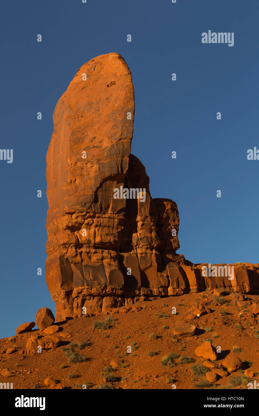 Le pouce rock formation, Monument Valley Navajo Tribal Park, Utah, USA Banque D'Images