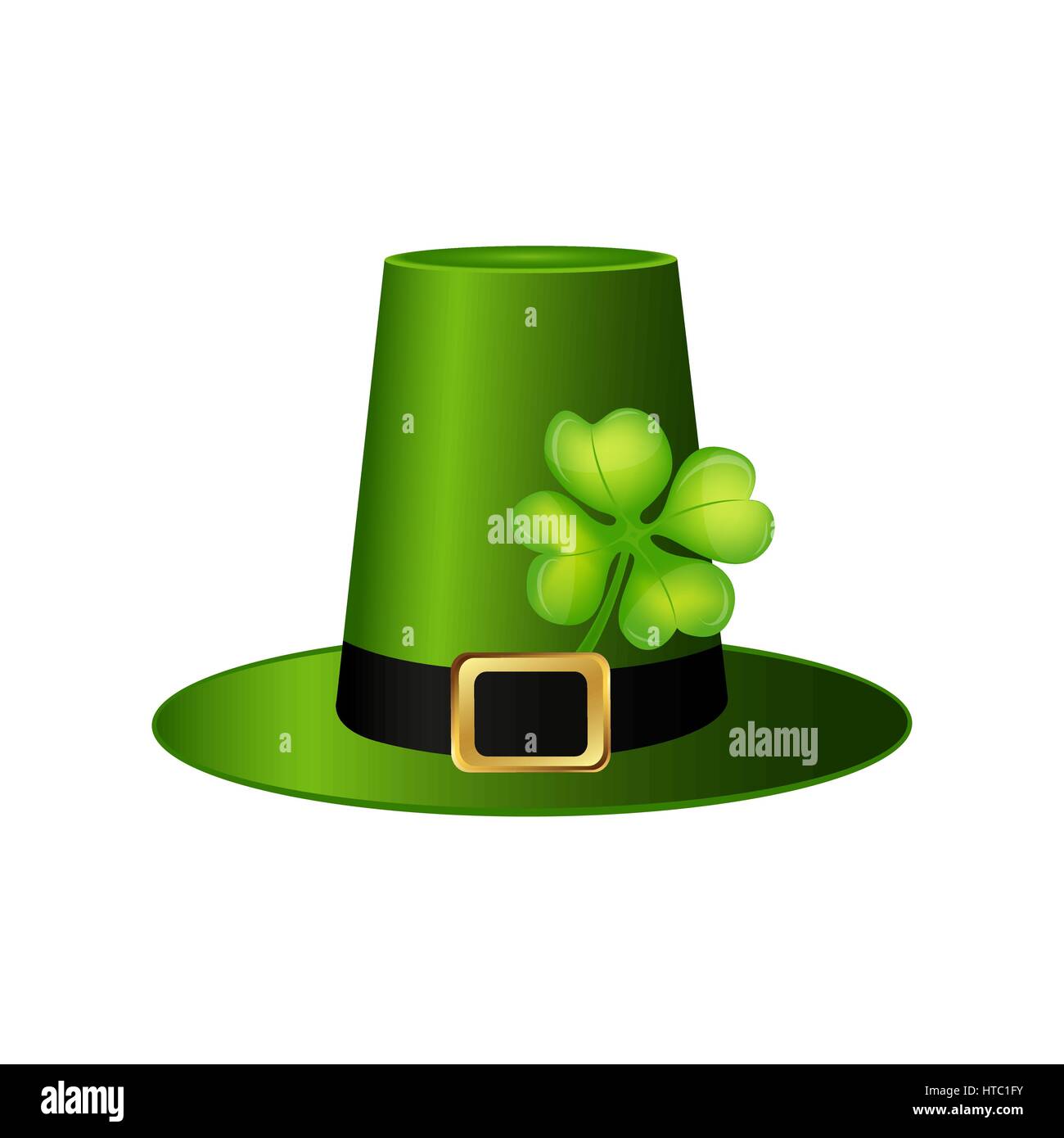 Leprechaun chapeau cylindre avec clover leaf pour Saint Patrick Illustration de Vecteur