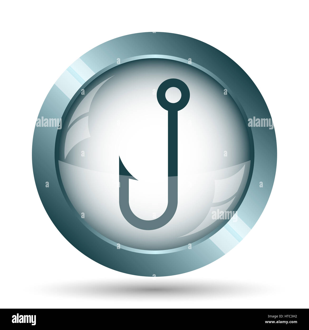 Icône de l'hameçon. Bouton Internet sur fond blanc. Banque D'Images