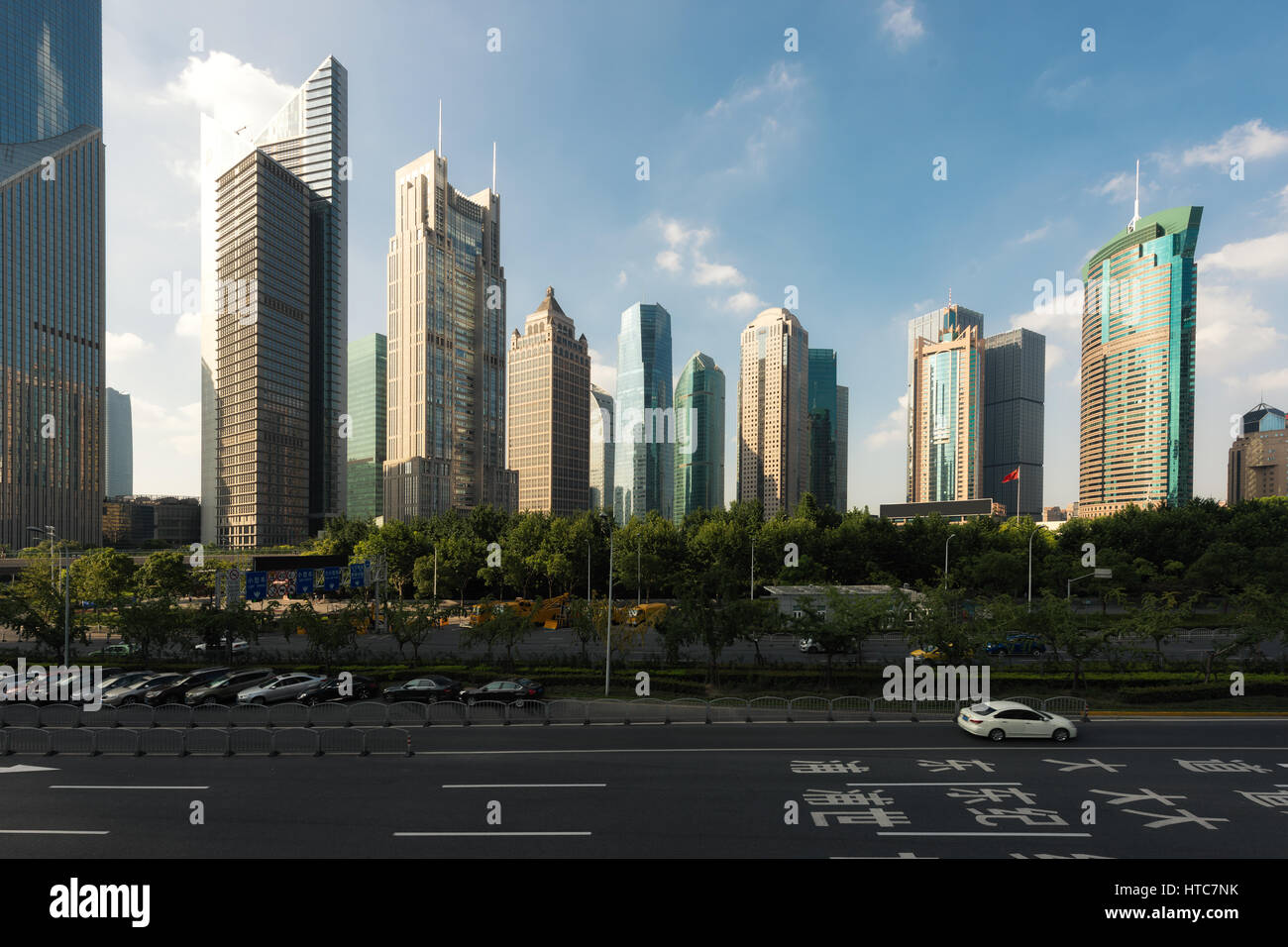 Shanghai century avenue de scène de rue à Lujiazui Shanghai,China. Banque D'Images