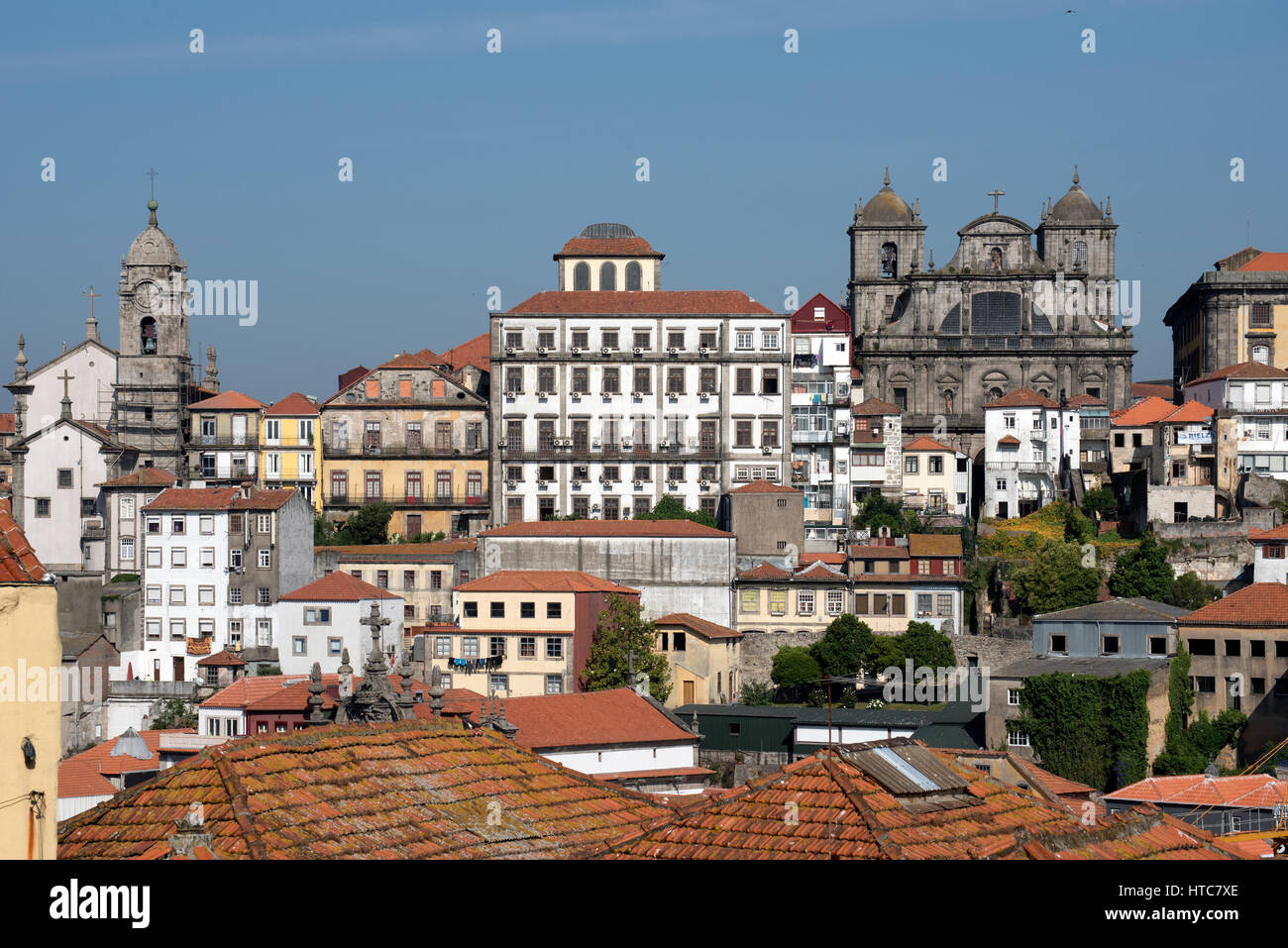 Vue aérienne de la rivière Douro et Porto Portugal Banque D'Images
