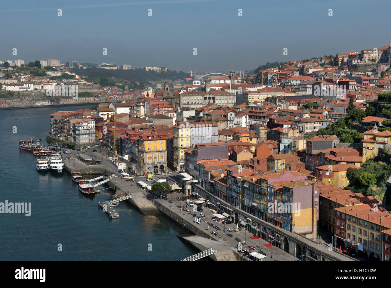 Vue aérienne de la rivière Douro et Porto Portugal Banque D'Images