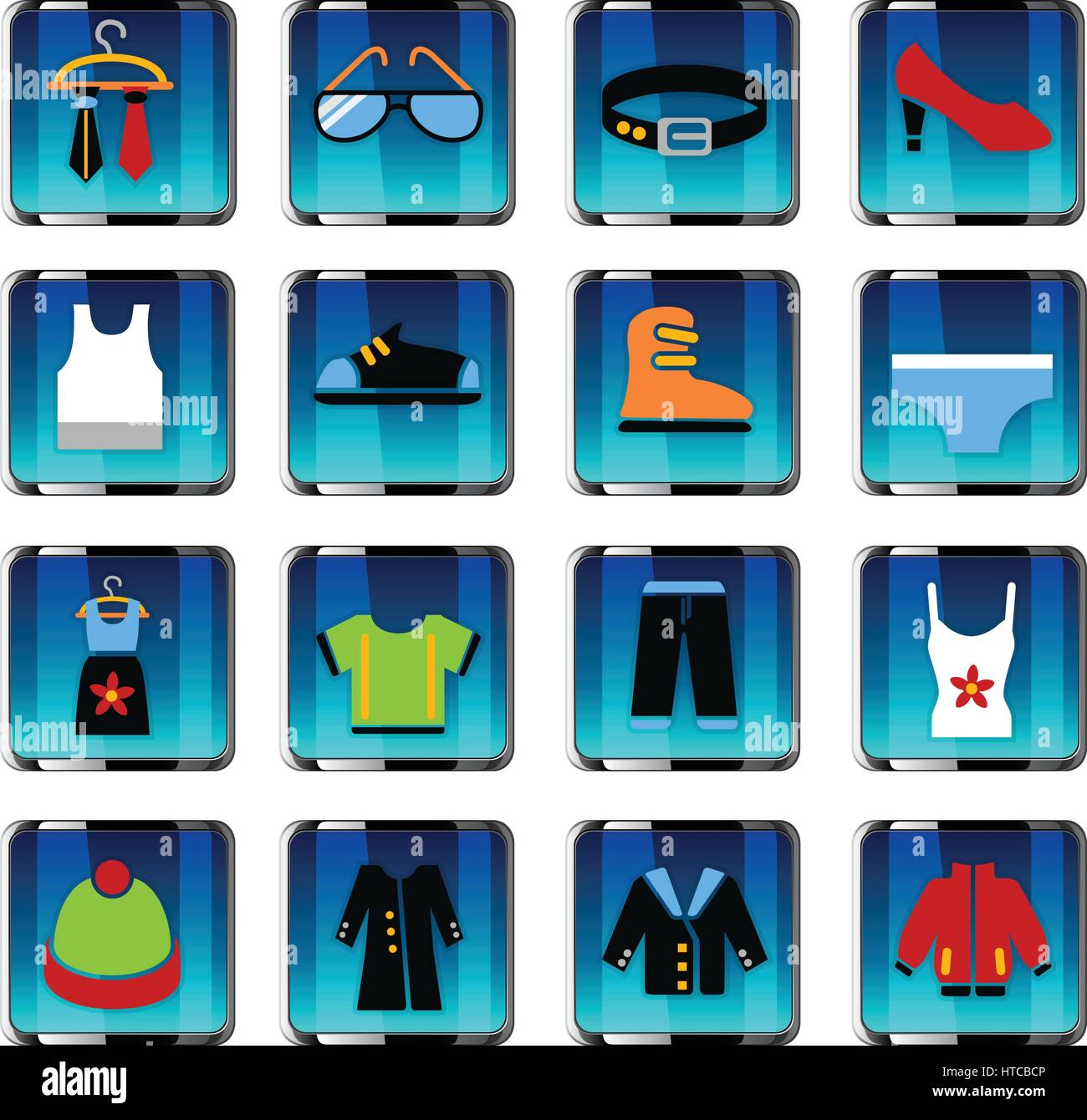 Vêtements web icons pour la conception d'interface utilisateur Illustration de Vecteur