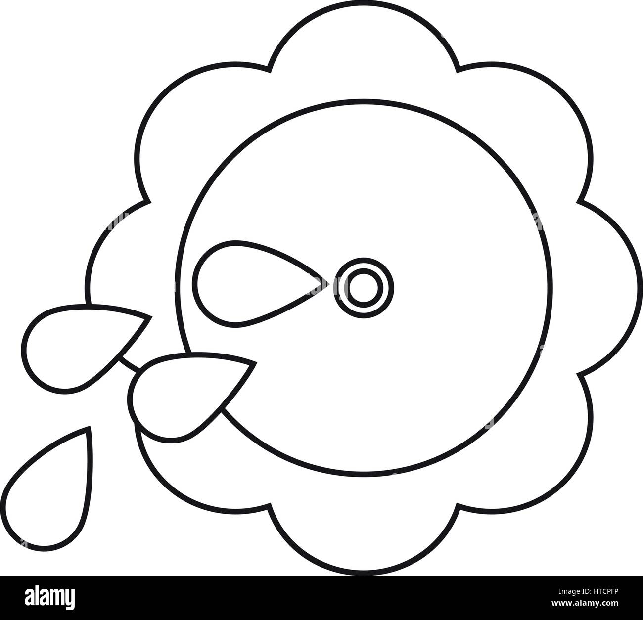 Fou de fleurs image jour ligne mince Illustration de Vecteur