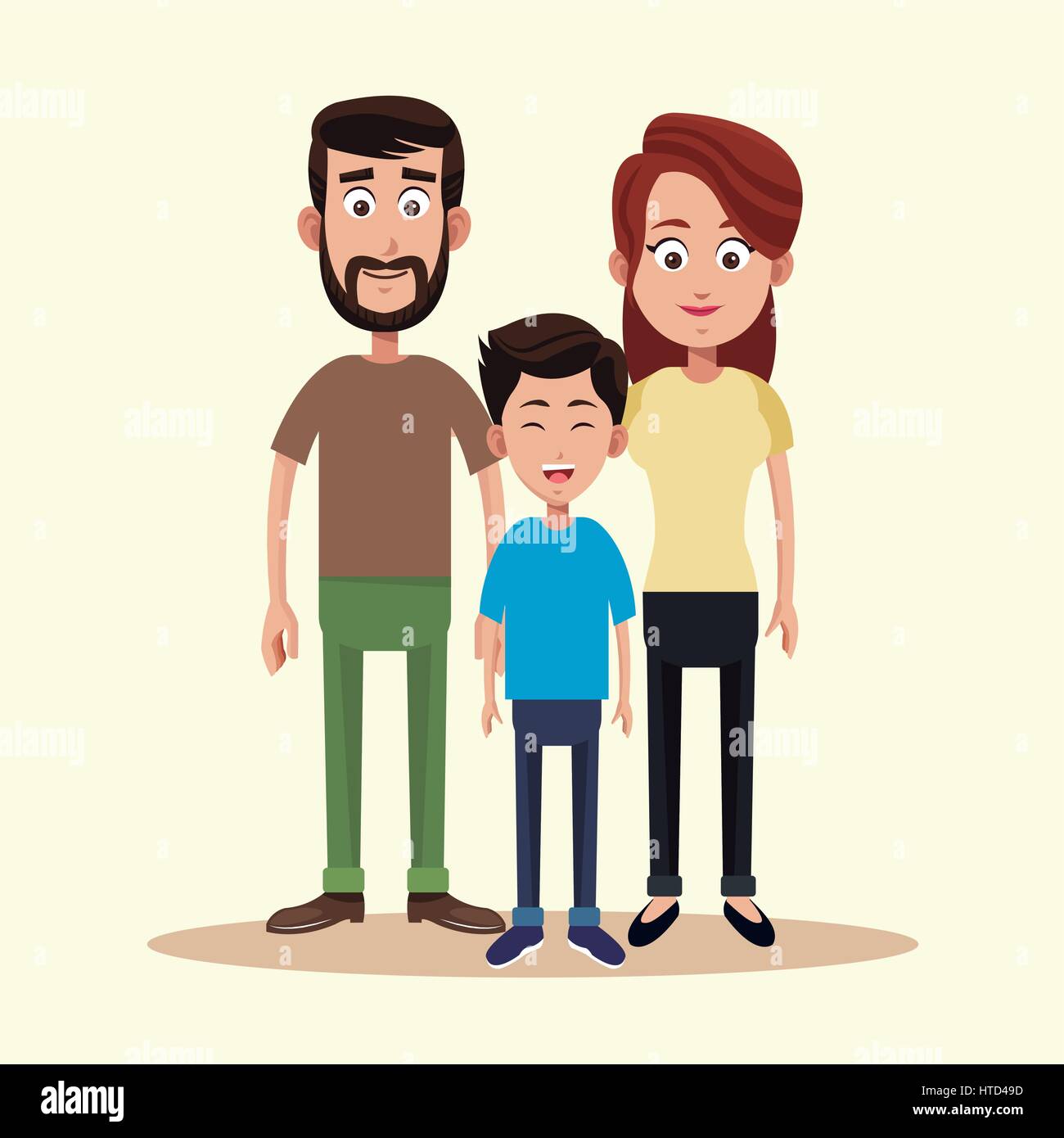 Père de famille, mère et fils Image Vectorielle Stock - Alamy