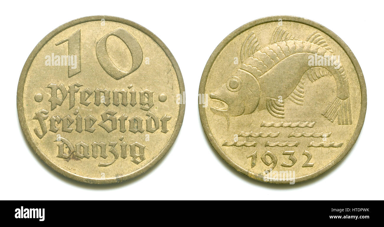 Ville libre de Dantzig Coin Banque D'Images