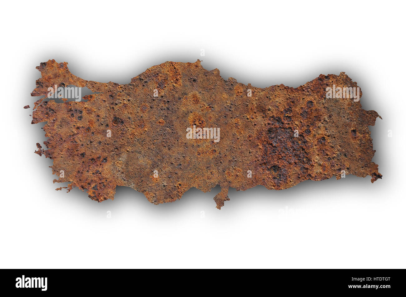 Carte de la Turquie sur métal rouillé Banque D'Images