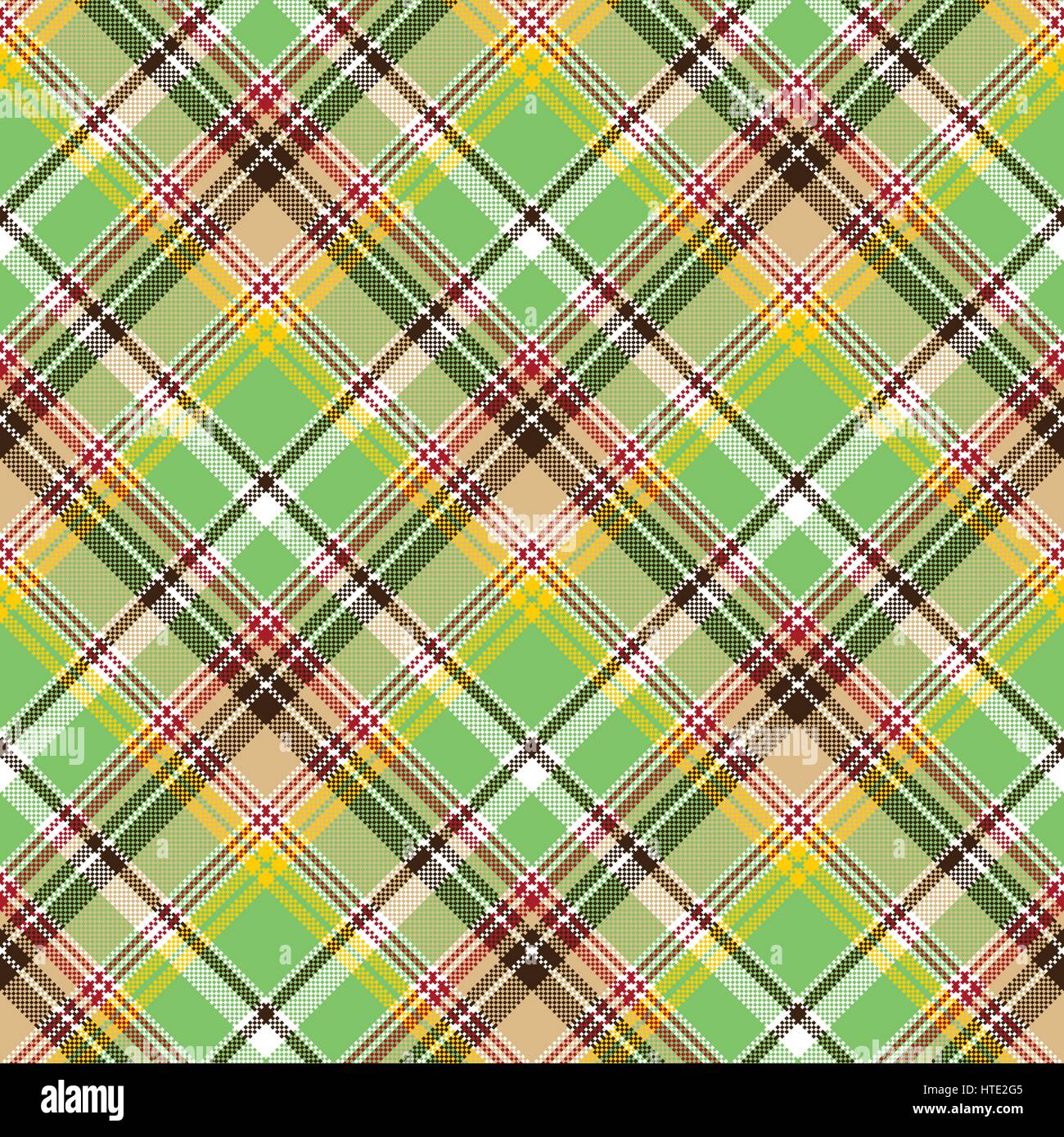 Plaid vert texture pixel couleur transparente tissu madras. Vector illustration. Illustration de Vecteur